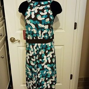 Merona brown turquoise jersey dress Size XL